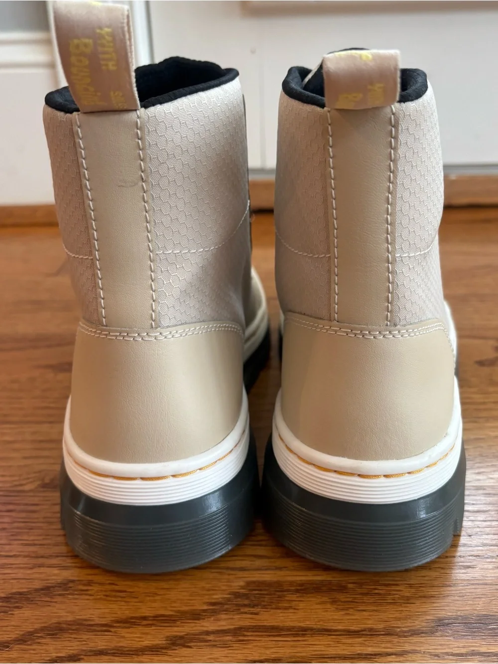 Dr. Martens Beige Lace-Up Lug Sole Boots